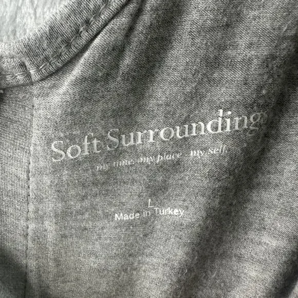 Soft Surroundings Gray High-Low Long Sleeve Top with Zipper Back – Size Large - Picture 3 of 5